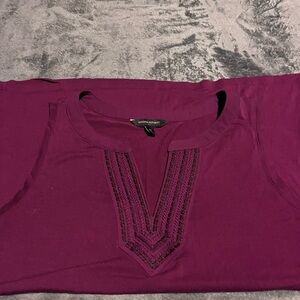 Banana Republic Deep Purple Embroidered Blouse (burgundy)